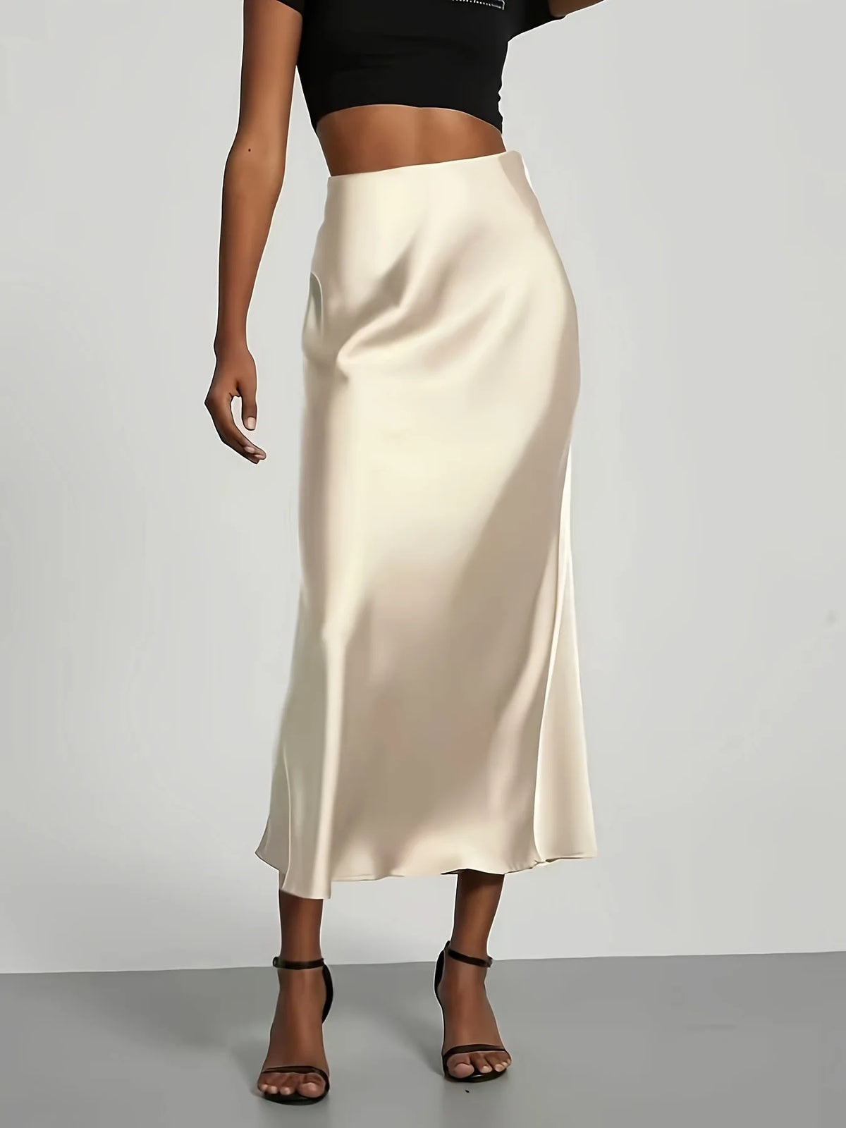 Elena satin midi rok