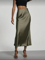 Elena satin midi rok