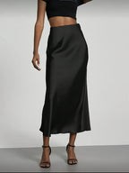 Elena satin midi rok