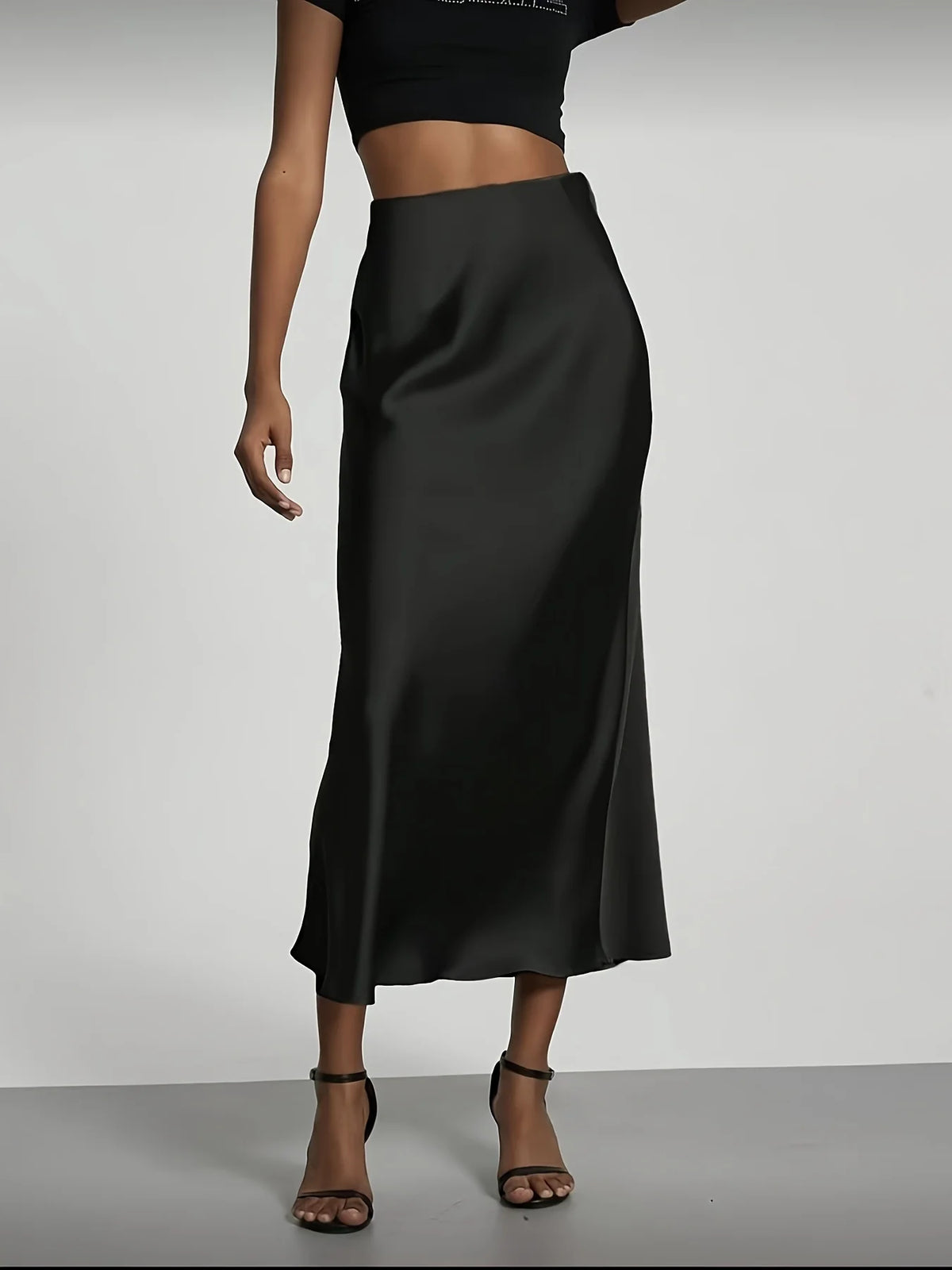 Elena satin midi rok