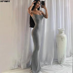 Sofia satin midi jurk