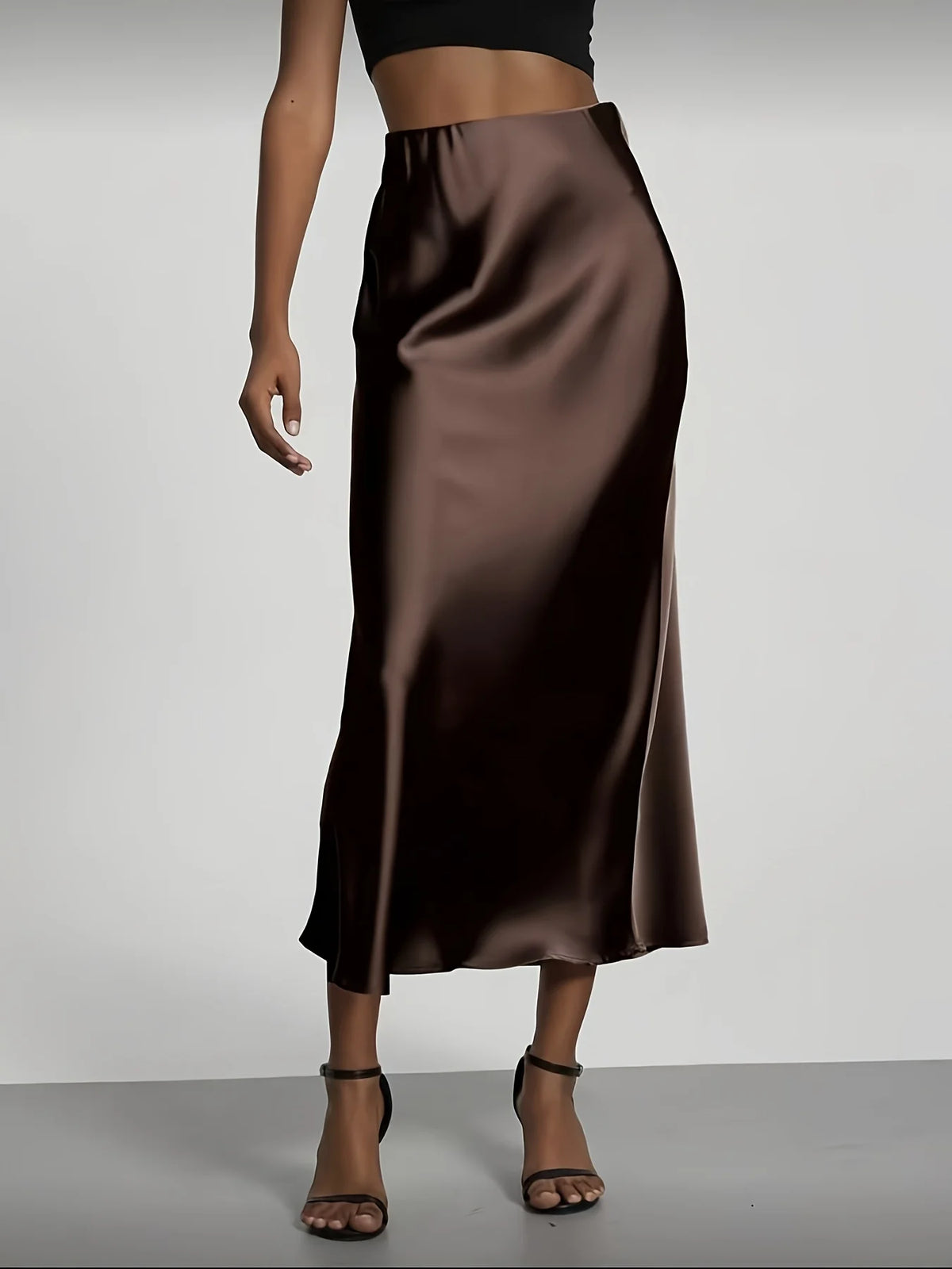 Elena satin midi rok
